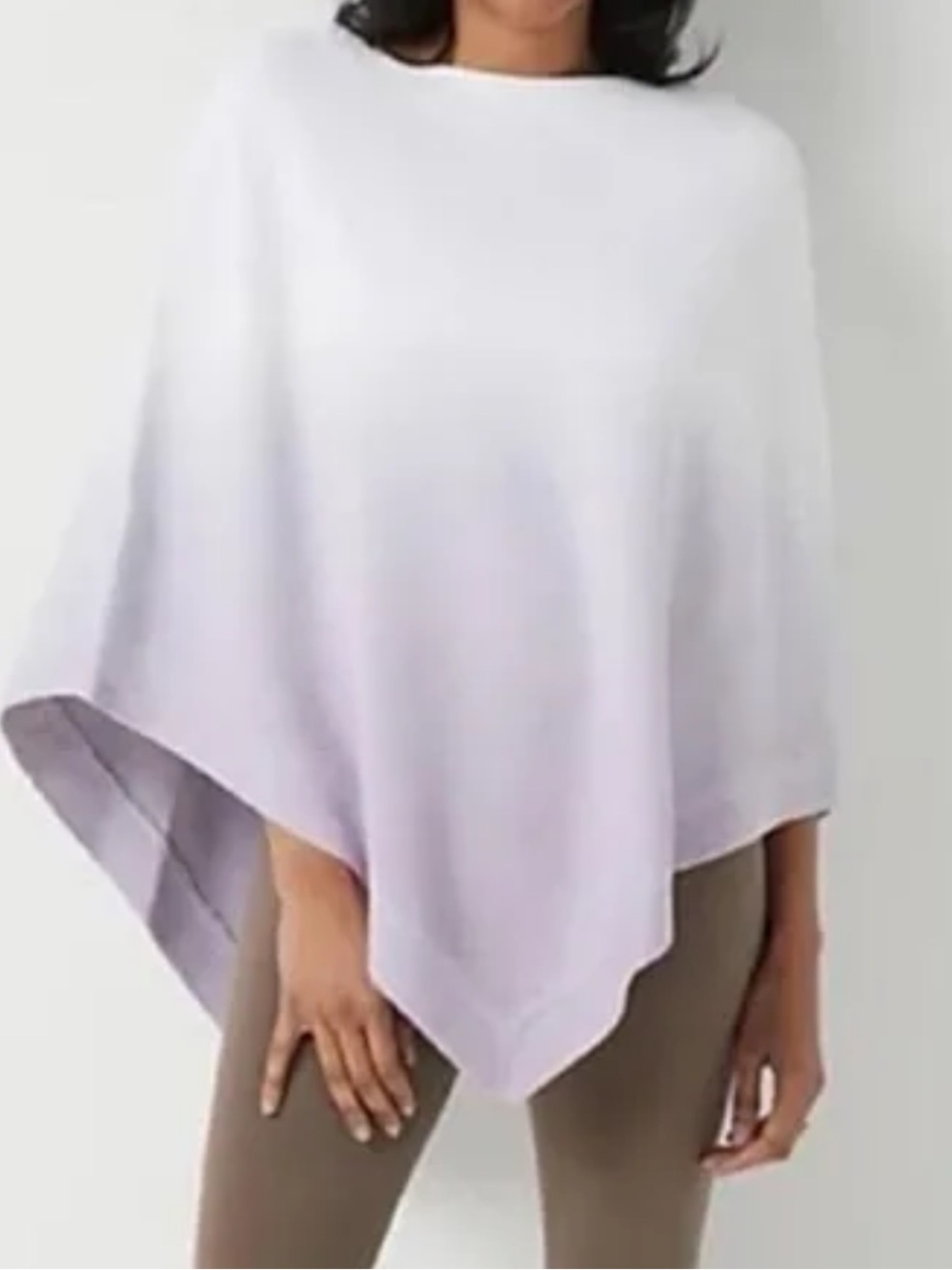 Barefoot Dreams Ultra Lite White Purple Ombre Knit Poncho Ocean Breeze Cozy OS